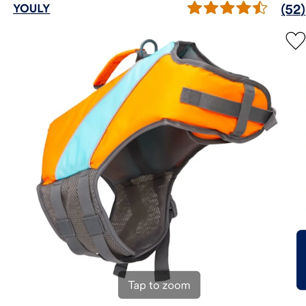 Dog Orange and Blue Safety Swim Vest